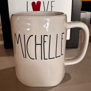 Rae Dunn White Michelle Mug